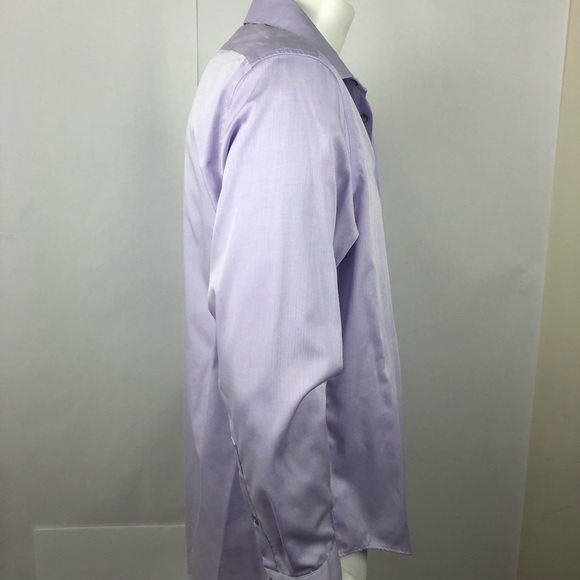 Calvin Klein CK Men's Shirt Slim Fit Non-Iron Long Sleeve Purple 16-23/24 Cotton - Picture 8 of 15